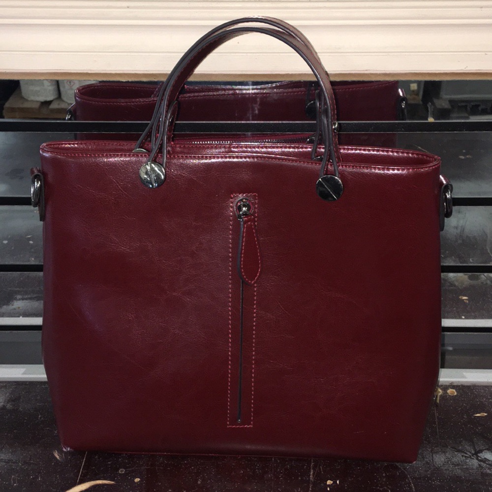 SOLD - Leather Heshe Handbag with Cross Body Strap